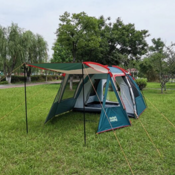 Карповая палатка 4-местная Terbo Nature camping 015 с тамбуром и навесом, металлический каркас