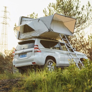 Палатка на крышу автомобиля РИФ Hard RT03-165W, корпус белый, тент серый