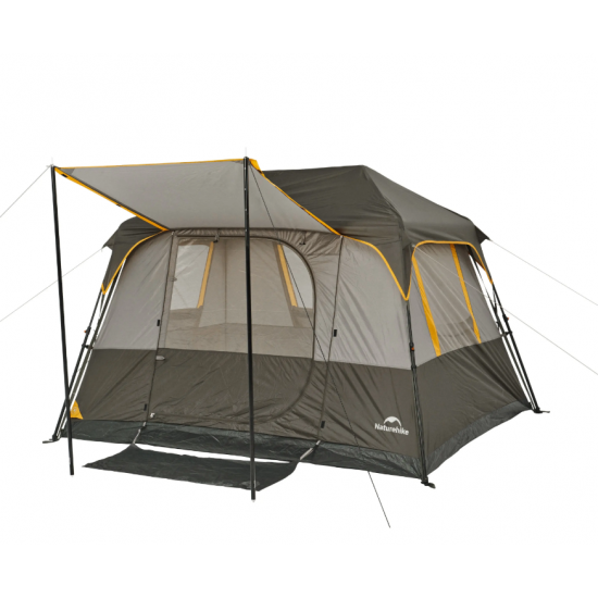 Палатка Naturehike Cape 5.2, 4-местная, быстросборная, серо-коричневая
