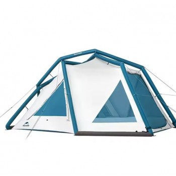 Палатка Naturehike Lingfeng Air 7.3 2-местная, быстросборная, надувной каркас, бело-голубая