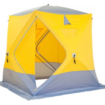 Палатка зимняя (330*330*205) желтая с серым