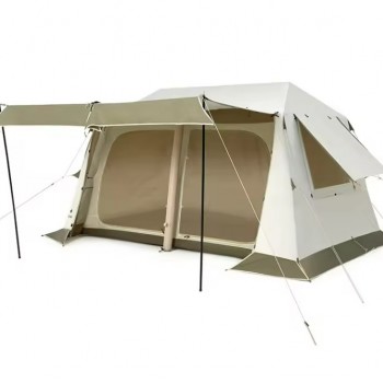 Палатка Naturehike Village 8.5 AIR 4-местная, надувной каркас, бело-коричневая