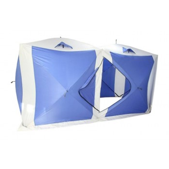 Палатка зимняя (200*400*215) двойная, синяя с белым