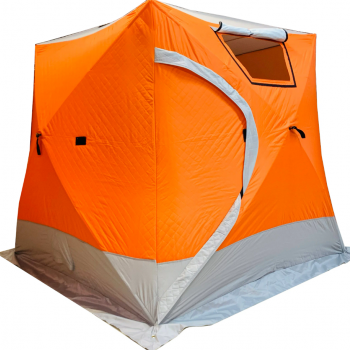 Палатка зимняя (220*220*215) оранжевая с серым