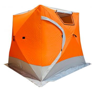 Палатка зимняя (220*220*215) оранжевая с серым