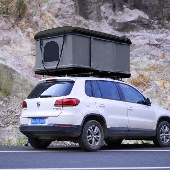 Палатка на крышу автомобиля РИФ Hard RT04-125W, корпус черный, тент серый 210х125х150