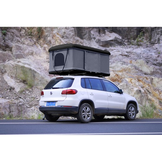 Палатка на крышу автомобиля РИФ Hard RT04-125W, корпус черный, тент серый 210х125х150