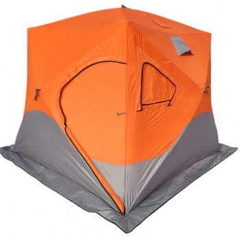 Палатка зимняя (240*240*210) оранжевая с серым