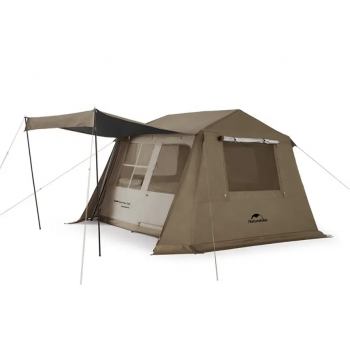 Палатка Naturehike Village 6.0 II поколения 4-местная, быстросборная, коричневая