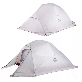 Палатка Naturehike Cloud Up Si 3-местная, алюминиевый каркас,снежная юбка, сверхлегкая, серо-красная