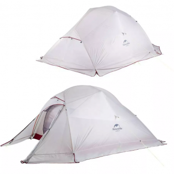 Палатка Naturehike Cloud Up Si 3-местная, алюминиевый каркас,снежная юбка, сверхлегкая, серо-красная