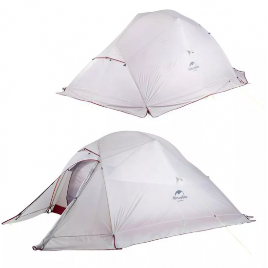 Палатка Naturehike Cloud Up Si 3-местная, алюминиевый каркас,снежная юбка, сверхлегкая, серо-красная