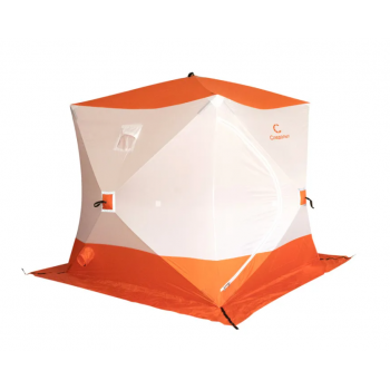 Палатка зимняя куб СЛЕДОПЫТ 2,1 х2,1 м, Oxford 210D PU 1000, оранжевый/белый