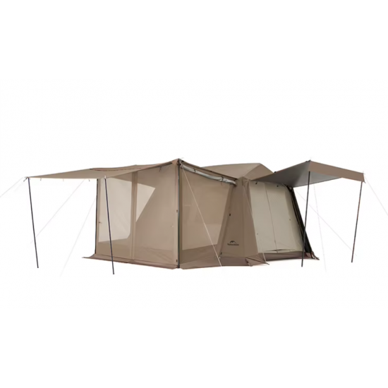 Палатка Naturehike Village 6.0 II поколения 4-местная, быстросборная, с верандой, коричневая