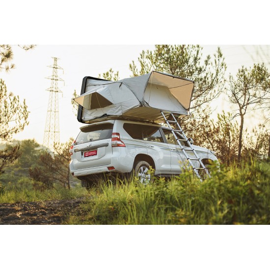 Палатка на крышу автомобиля РИФ Hard RT03-165W, корпус черный, тент серый
