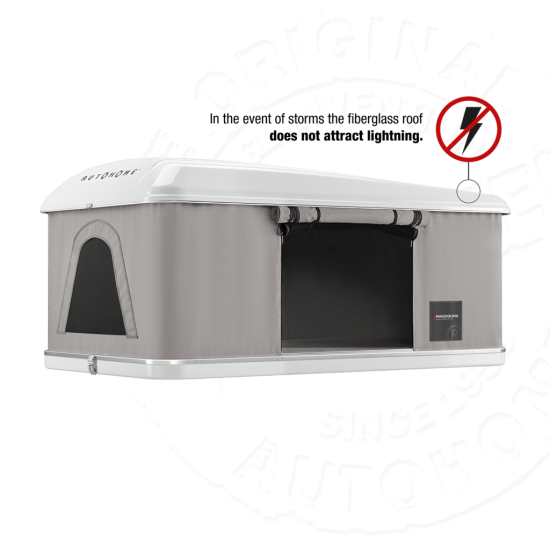 Палатка на крышу автомобиля AUTOHOME MAGGIOLINA AIRLANDER PLUS MEDIUM, серый тент, лестница 215 мм