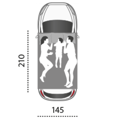 Палатка на крышу автомобиля AUTOHOME MAGGIOLINA AIRLANDER PLUS MEDIUM, серый тент, лестница 215 мм