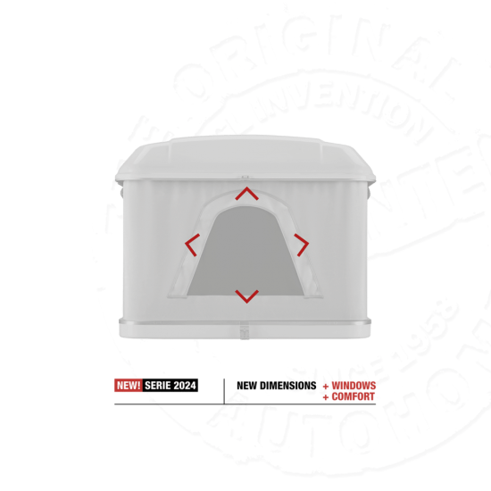 Палатка на крышу автомобиля AUTOHOME MAGGIOLINA AIRLANDER PLUS MEDIUM, серый тент, лестница 215 мм