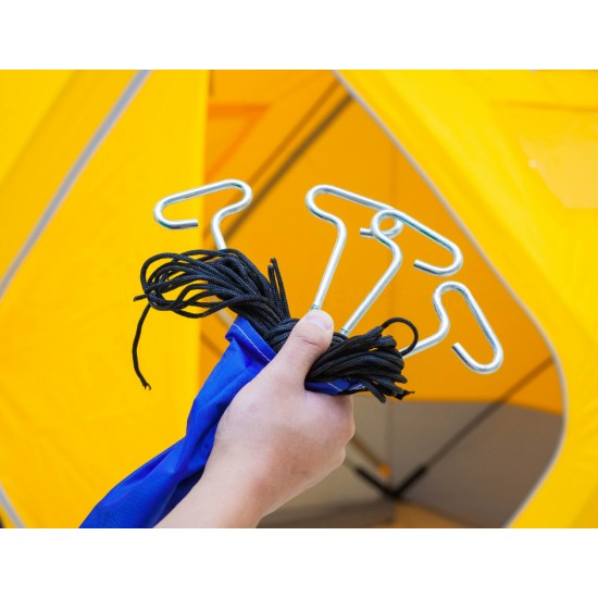 Палатка зимняя (330*330*205) желтая с серым