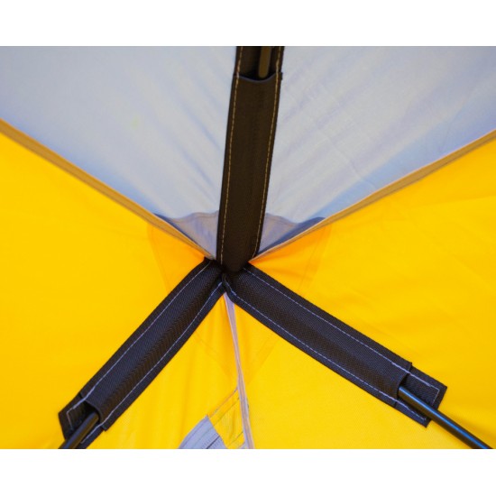 Палатка зимняя (330*330*205) желтая с серым