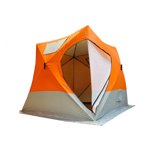 Палатка зимняя (220*220*215) оранжевая с серым