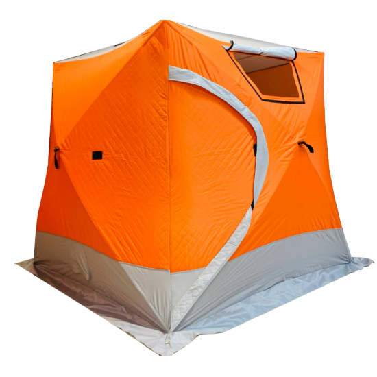 Палатка зимняя (220*220*215) оранжевая с серым