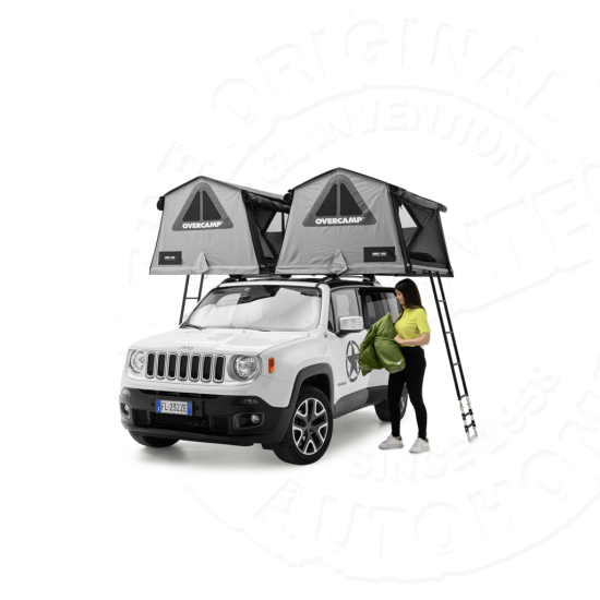 Палатка на крышу автомобиля AUTOHOME OVERCAMP SMALL, тент карбон, лестница 215 мм