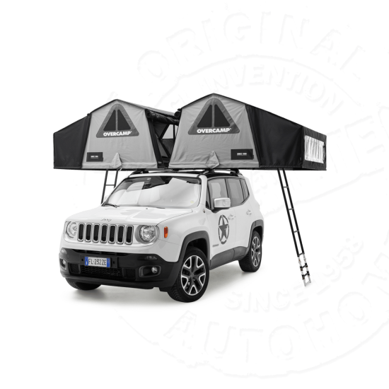 Палатка на крышу автомобиля AUTOHOME OVERCAMP SMALL, тент карбон, лестница 215 мм