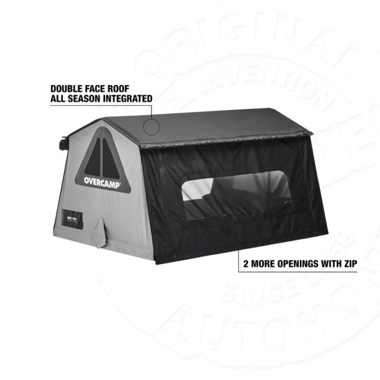 Палатка на крышу автомобиля AUTOHOME OVERCAMP SMALL, тент карбон, лестница 215 мм