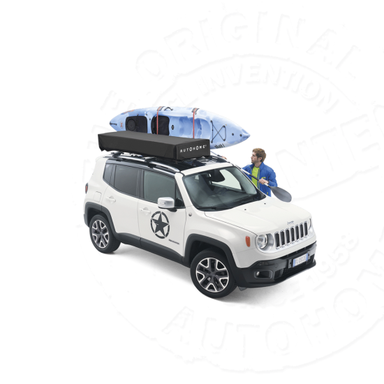 Палатка на крышу автомобиля AUTOHOME OVERCAMP SMALL, тент карбон, лестница 215 мм