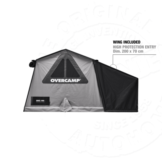 Палатка на крышу автомобиля AUTOHOME OVERCAMP SMALL, тент карбон, лестница 215 мм