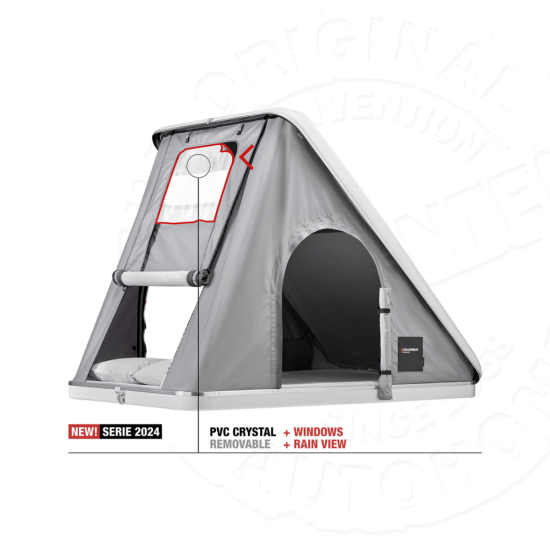 Палатка на крышу автомобиля AUTOHOME COLUMBUS VARIANT X-LARGE, тент серый, лестница 215 мм