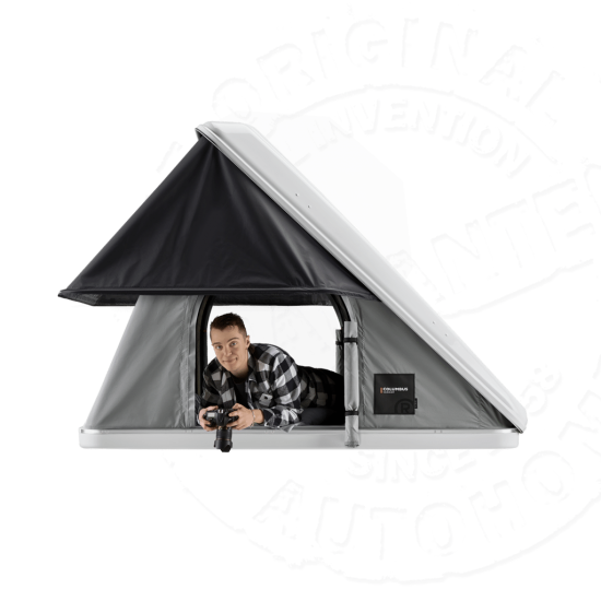 Палатка на крышу автомобиля AUTOHOME COLUMBUS VARIANT X-LARGE, тент серый, лестница 215 мм