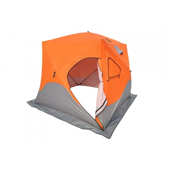 Палатка зимняя (240*240*210) оранжевая с серым