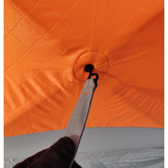 Палатка зимняя (240*240*210) оранжевая с серым