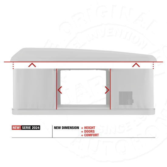 Палатка на крышу автомобиля AUTOHOME MAGGIOLINA AIRLANDER PLUS SMALL, серый тент, лестница 215 мм