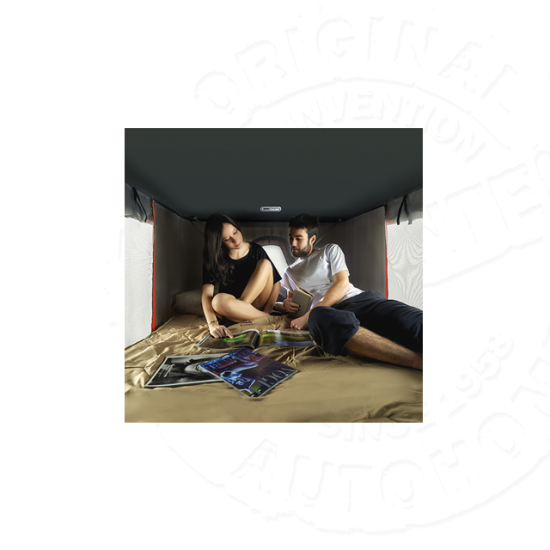 Палатка на крышу автомобиля AUTOHOME MAGGIOLINA AIRLANDER PLUS SMALL, серый тент, лестница 215 мм