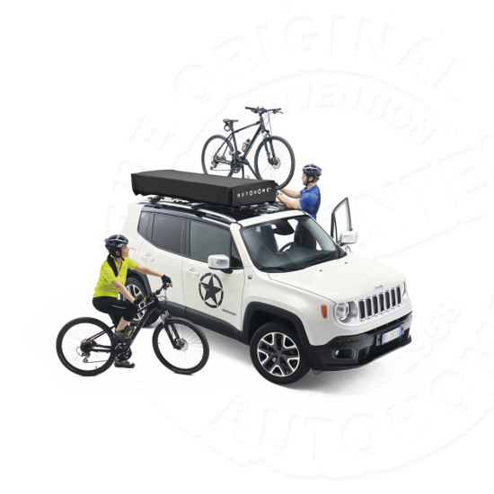 Палатка на крышу автомобиля AUTOHOME OVERCAMP MEDIUM тент карбон, лестница 215 мм