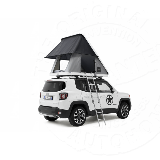 Палатка на крышу автомобиля AUTOHOME COLUMBUS VARIANT SMALL GRAY X-LONG, тент серый, лестница 215 мм