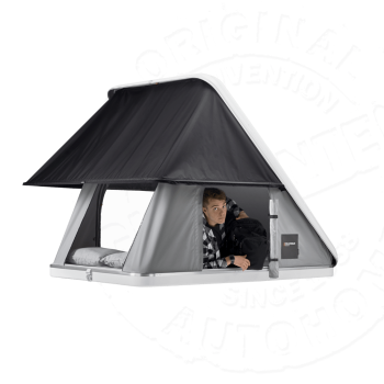 Палатка на крышу автомобиля AUTOHOME COLUMBUS VARIANT SMALL GRAY X-LONG, тент серый, лестница 215 мм