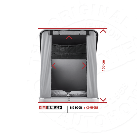 Палатка на крышу автомобиля AUTOHOME COLUMBUS VARIANT SMALL GRAY X-LONG, тент серый, лестница 215 мм