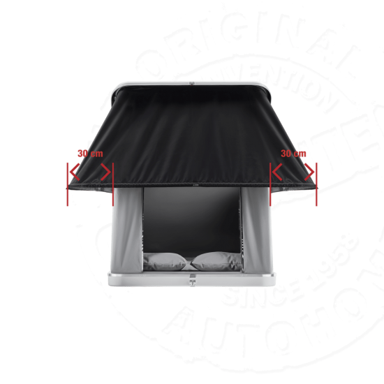 Палатка на крышу автомобиля AUTOHOME COLUMBUS VARIANT SMALL GRAY X-LONG, тент серый, лестница 215 мм