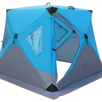 Палатка для зимней рыбалки (240*240*215) синяя с серым