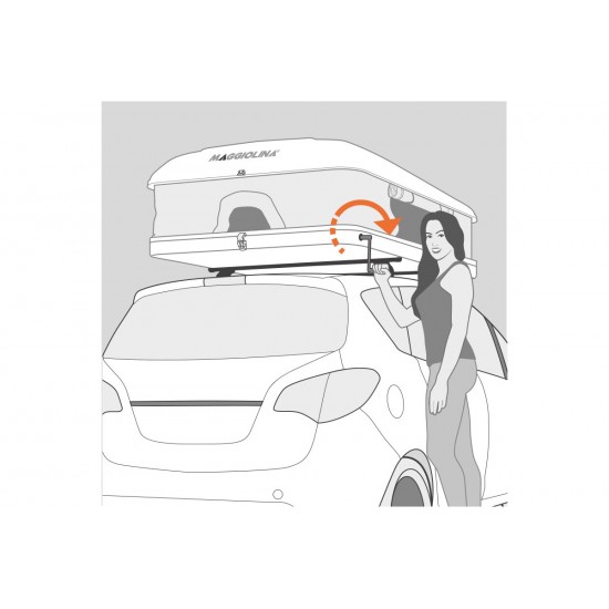 Палатка на крышу автомобиля AUTOHOME MAGGIOLINA AIRLANDER PLUS SMALL, серый тент, лестница 215 мм