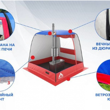 Трехслойная палатка-куб для зимней рыбалки, мобильная баня Turbo Banya 1
