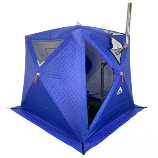 Зимняя палатка TERBO CUBE куб утепленная 2х2х2 м, синяя фото