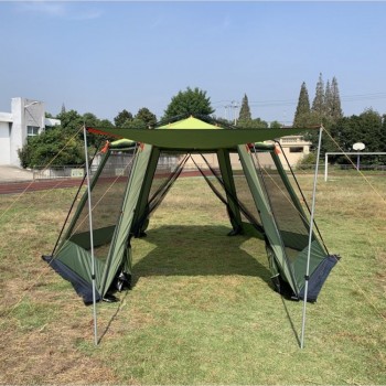 Шатер для рыбалки и кемпинга 4,2х4,2 м, шестиугольный Тerbo Mir, цвет зеленый