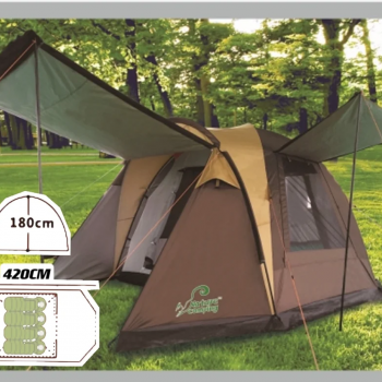Палатка 4-х местная туристическая Terbo Mir & Camping KRT-105 с большим тамбуром