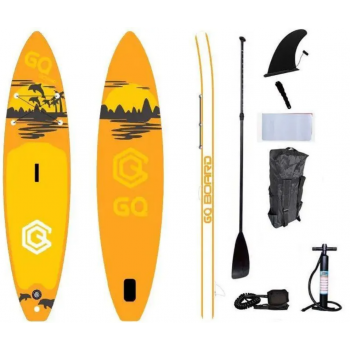 Надувная SUP-доска (SUP board) GQ DP с насосом, веслом и страховочным лишем. 335x81x15 см