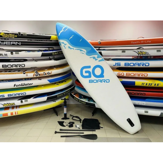 Надувная SUP-доска (SUP board) GQ-SW 11'0" c веслом и насосом / двухслойный /335х81х15 см Надувная SUP-доска (SUP board) GQ-SW 11'0" c веслом и насосом / двухслойный /335х81х15 см фото